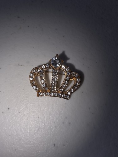 New gold tone rhinestone crown - gold,