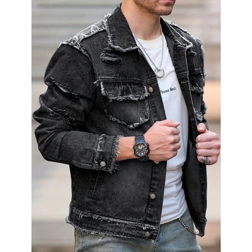 Men black washed denim - washed,