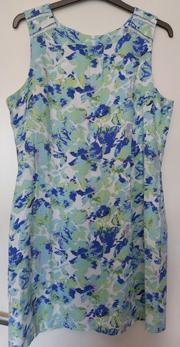Peacocks floral linen dress - floral, 16
