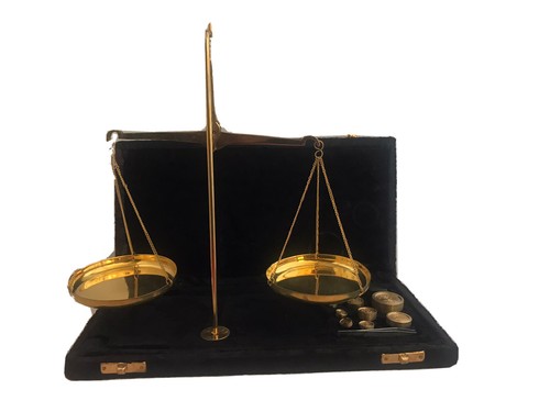 Brass weighing scales black - weighing,