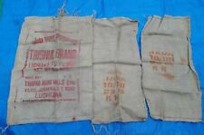 VINTAGE TRISHUL LUDHIANA & JAVA HESSIAN SACKS INDIAN RICE INDONESIAN COFFEE BEAN