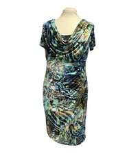 Personal Choice Aqua Cowl Neck Dress Size 18 BNWOT