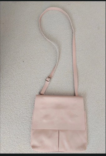 Pink leather crossbody - pink,