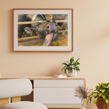 Funny Cow Watercolour Art