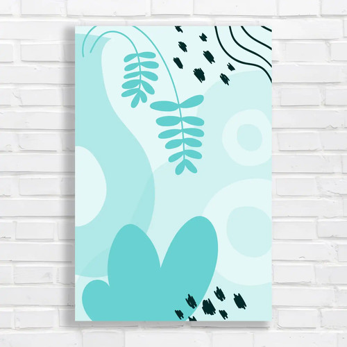 Vibrant botanical teal canvas - botanical,