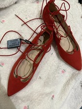 Massimo Dutti Red Suede Laced