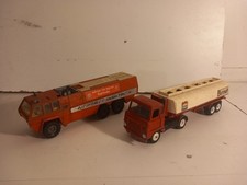 Dinky Toy Burmah Petrol Tanker Truck With Corgi Airport Crash Truck Incomplete