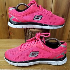 Skechers Sketch Knit Walking Shoes Pink Trainers Womens UK Size 6 EU 39