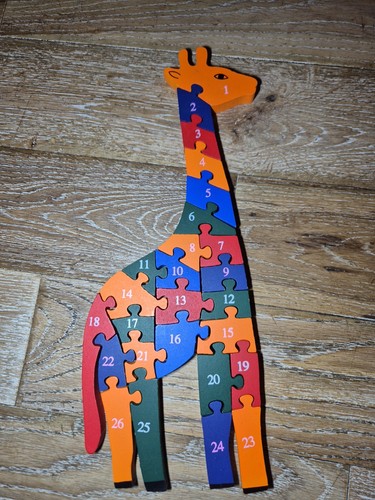 Wooden educational giraffe - wooden,