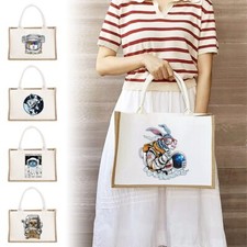 Printed Jute Shopper Bag