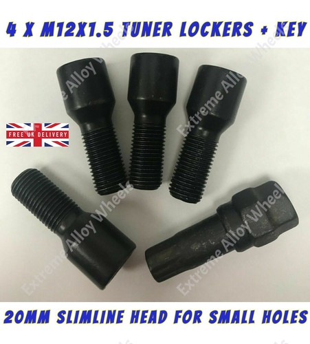 Black wheel locking bolts - wheel, fits