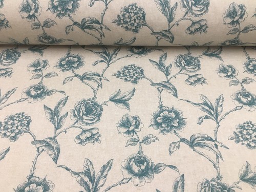 Provencal toile teal blue - toile,
