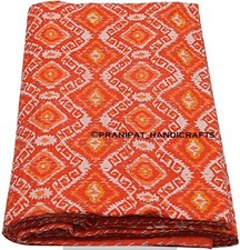 Queen Ikat Throw Summer Orange