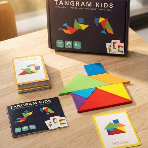 Interactive wooden tangram - interactive,