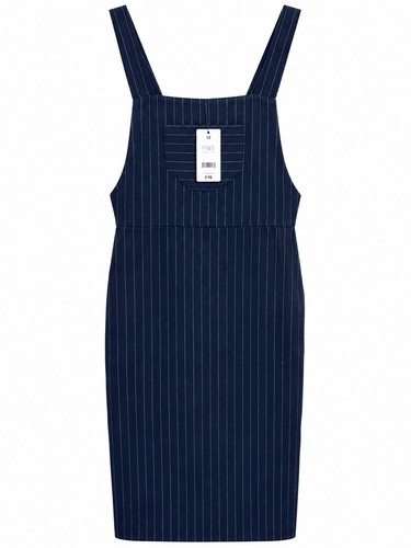 Papaya navy pinstripe - papaya, pinafore