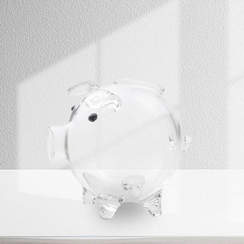 Glass piggy bank lovely - lovely, money