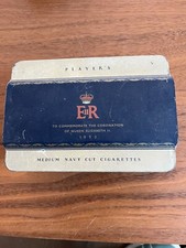 Vintage Players Medium Navy Cut Cigarette Tin Commemorating 1953 Coronation H19