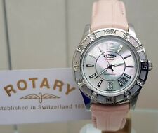 ROTARY Ladies Watch Mother of Pearl face Swarovski Crystals Gemset RRP£189 Boxed
