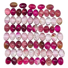 75 Pcs Natural Rubellite Pink Tourmaline Cabochon Loose Untreated Gemstones Lot