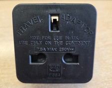 Travel Adaptor Plug UK to European Schuko 7.5A  2 Pin Adapter Plug - E340DAB