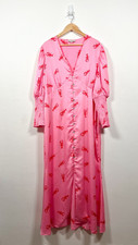 Never Fully Dressed Lobster Dress 22 Pink Midaxi Midi Maxi Tea Balloon Sleeve