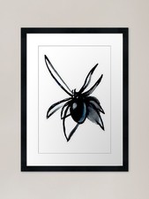 Blue Black Tarantula Framed