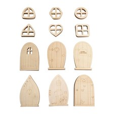 Wooden Fairy Garden Door Kit 48PCS Mini Crafting Set for Creative Projects