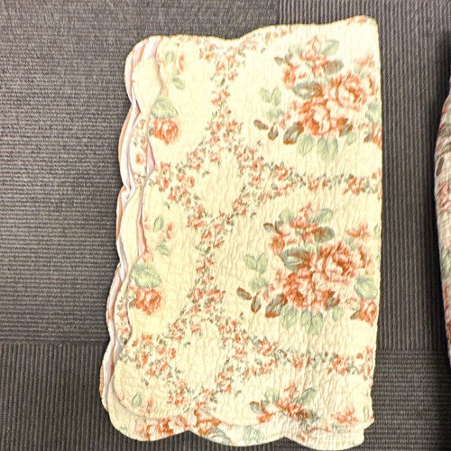 Double floral quilt beige - double, pink