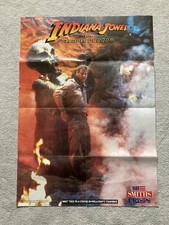 Vintage Indiana Jones & the Temple of Doom Smiths Crisps Promo Poster 1984 READ