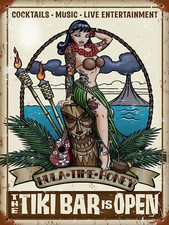 Tiki bar open - tiki, retro