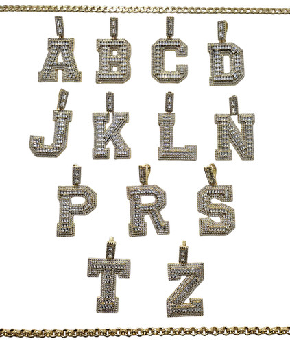 9ct gold plated letter - gold, pendant