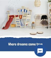 ? Children’s Wickey Loft Bed ? Crazy Hutty With Blue Slide (includes mattress)