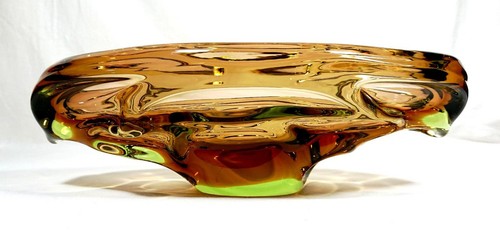 Rare czech glass bowl - rare, 'red