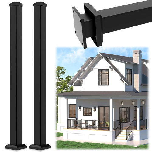 Black aluminum railing post - aluminum,