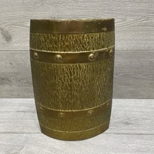 Vintage Brass Companion Set Antique Barrel - No tools / holder only - 9"w x 12"h
