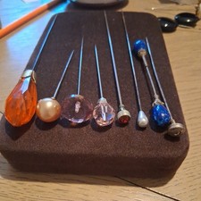 8 X Hat Pins Vintage Antique