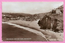 [2973] Cornwall R/P Postcard The Beach And Car Park Portreath