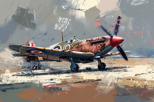Spitfire style aircraft canvas - spitfire,