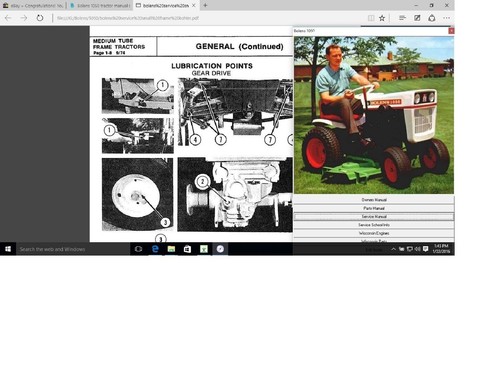 Bolens 1050 tractor - , service