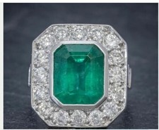 Art Deco 4.20 Ct Green Emerald