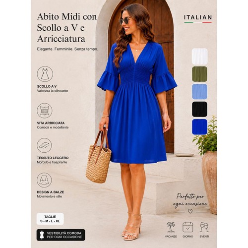 Women neck smocked - smocked, waist