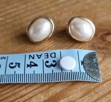 Beautiful Christian Dior Faux Pearl Gold Tone Earrings for pierced ears