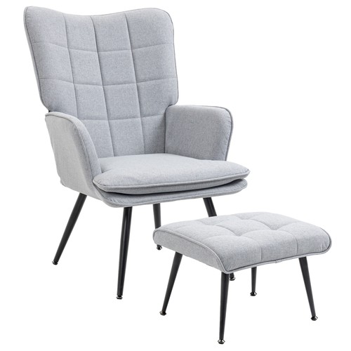 Armchair with footstool - with,