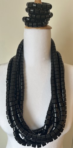 Black unisex african - unisex, beads
