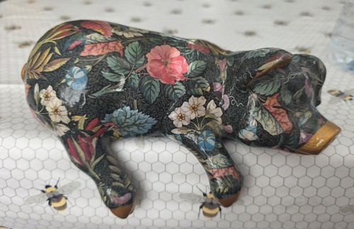 Hand painted ceramic decoupage - hand,