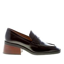 TOD'S women shoes Black smooth leather heel penny loafer XXW48K0FX60SOOB999