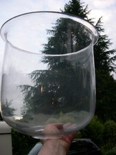 MASSIVE HAND MADE GLASS SHADE FOR LARGE GAS STREET LAMP CLUSTER BURNER LANTERN