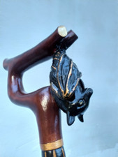 Wooden cane bat Carved handle