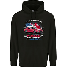 Own the Road USA Muscle Car American Flag Mens 80% Cotton Hoodie