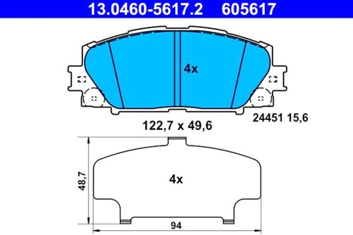 Ate disc brake pad - disc, set